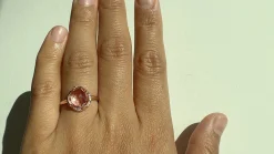Aphenos Peachy Pink Sapphire Ring