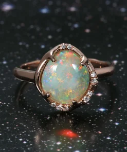 Aphenos Rainbow Effect Multicolor Opal Ring
