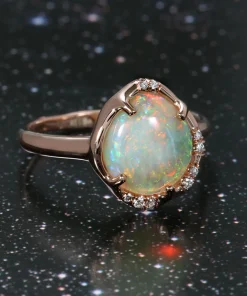 Aphenos Rainbow Effect Multicolor Opal Ring