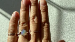 Aphenos Scintillating Sun Flash Crystal Opal Ring