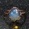 Aphenos Whispering Flash Crystal Opal Ring