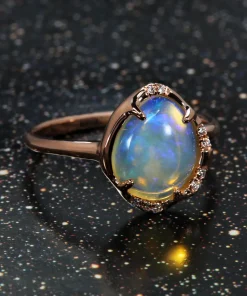 Aphenos Whispering Flash Crystal Opal Ring