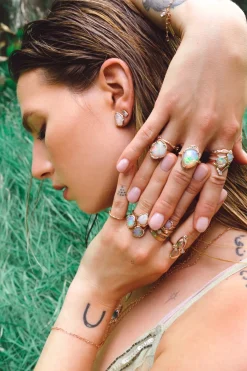 Aquamarine Milgrain Studs