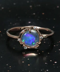 Cosmic Light Crystalline Flash Opal Ring