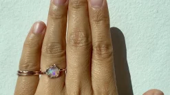 Cosmic Light Crystalline Flash Opal Ring