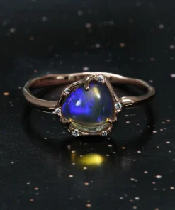 Cosmic Light Dark Crystal Flash Opal Ring