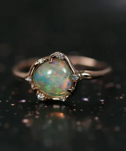 Cosmic Light Gem Magic Flash Opal Ring