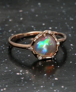 Cosmic Light Rainbowed Flash Dark Opal Ring