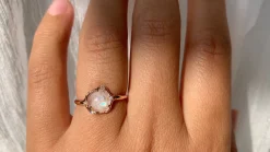 Cosmic Moonstone Light Ring