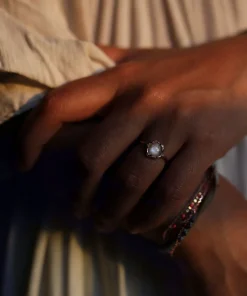 Cosmic Moonstone Light Ring