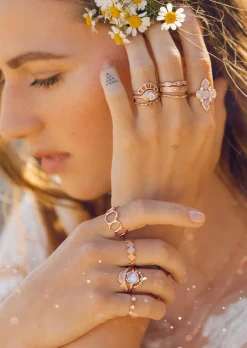 Cosmic Moonstone Light Ring