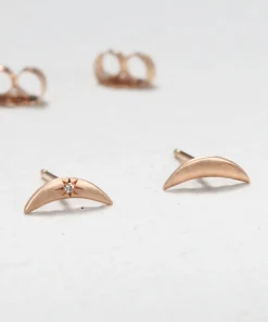Crescent Moon Studs