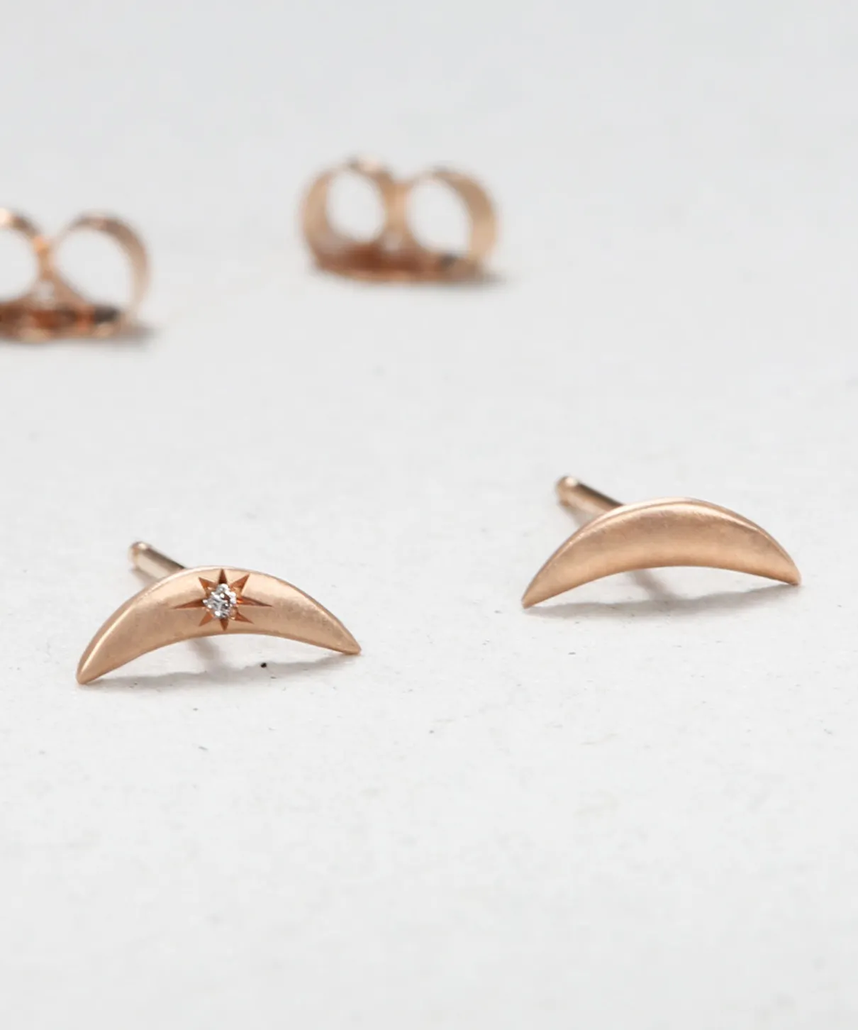 Crescent Moon Studs