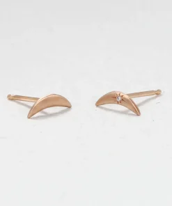 Crescent Moon Studs
