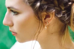 Green Sapphire Milgrain Studs