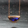 Half Moon Black Opal Necklace