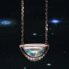 Half Moon Multicolor Opal Necklace