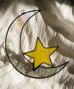 Handmade Moon and Star Stained Glass