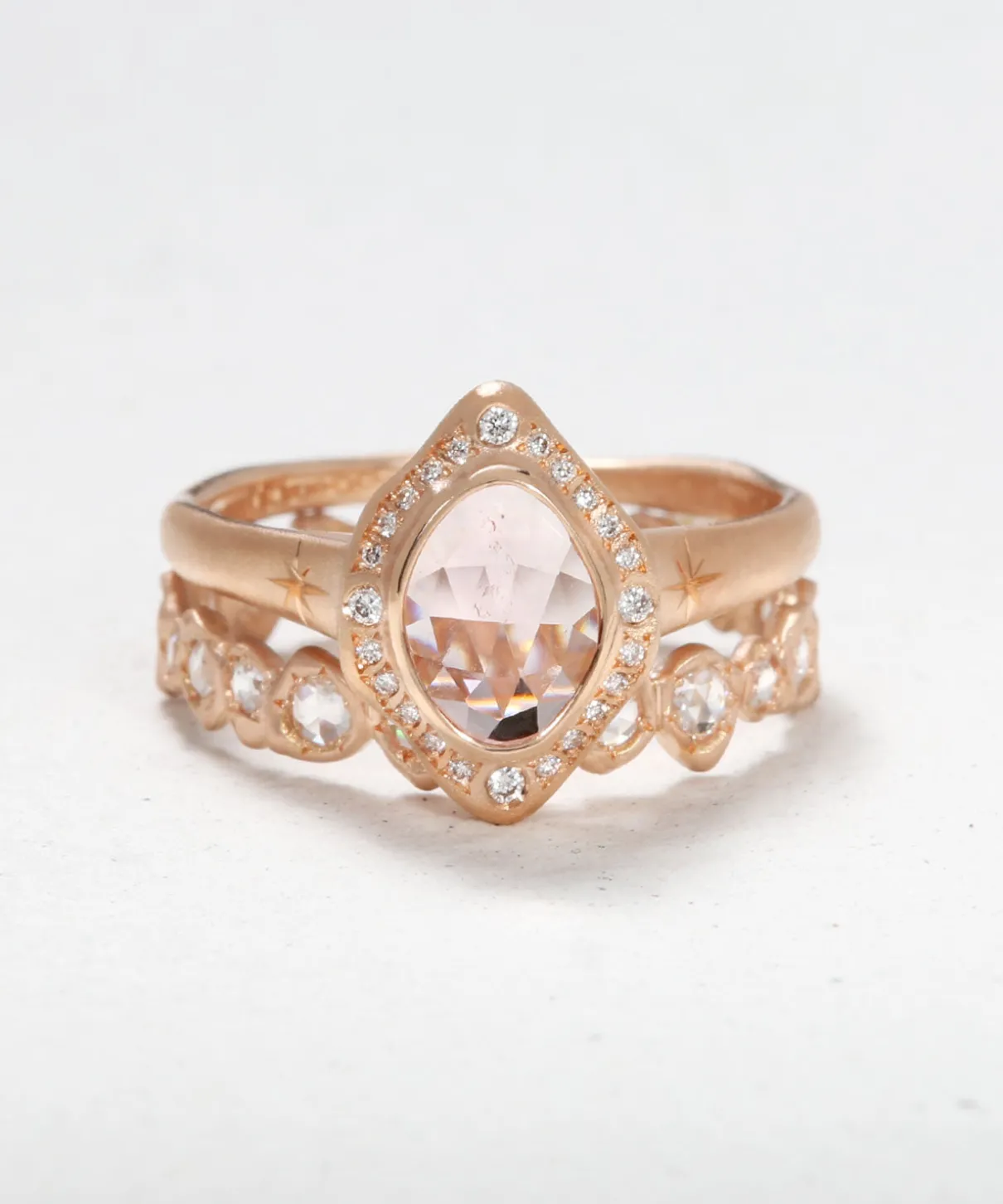 Isadora the Amor and Rose Cut Diamond Eternity Stack
