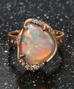 Marvolo Blinding Floral Sunset Flash Opal Ring