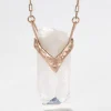 Melted V Shaped Healing Crystal Necklace
