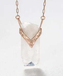 Melted V Shaped Healing Crystal Necklace