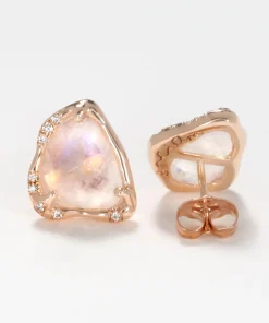 Moonstone Slice Earrings