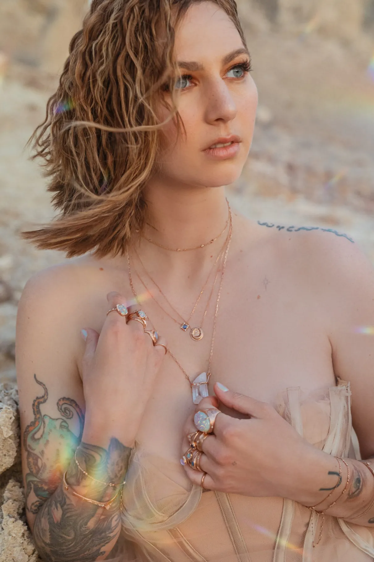 Opalescent Healing Crystal Necklace