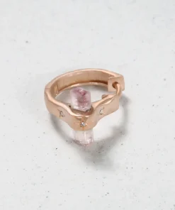 Pink Crystal Hoop Earring