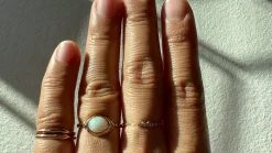 Seeing Eye Pinfire Sparkle Opal Ring