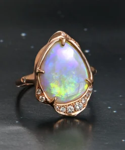 Shine Shadow Electric Paint Brush Opal Ring