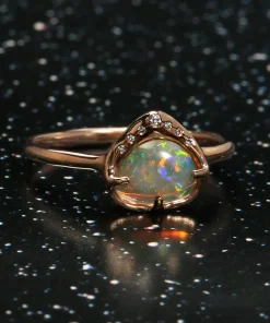 Sky Shower Multicolor Crystal Opal Ring