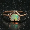 Sky Shower Pastel Green Crystal Opal Ring