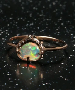 Sky Shower Pastel Green Crystal Opal Ring
