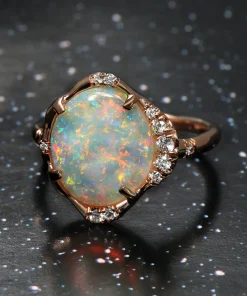 Stardust Floral Gem Flash Opal Ring