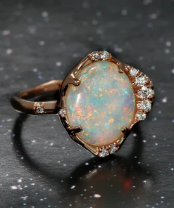 Stardust Floral Gem Flash Opal Ring