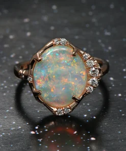 Stardust Floral Gem Flash Opal Ring