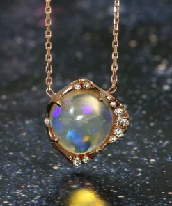 Stardust Purple Haze Flash Opal Necklace
