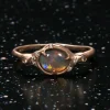 Sunbeam Rainbow Flash Semi Black Opal Ring