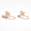 Teeny Diamond Chained Earrings