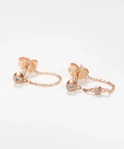 Tiny Diamond Chained Earrings